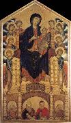 Cimabue Throning madonna with eight angels and four prophets oil